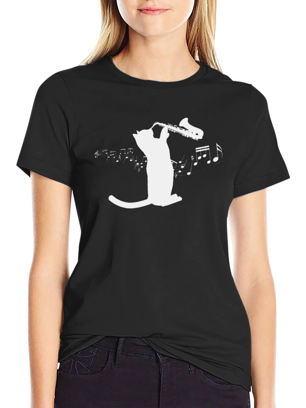 Cool Cat Saxophone Music T-Shirt
