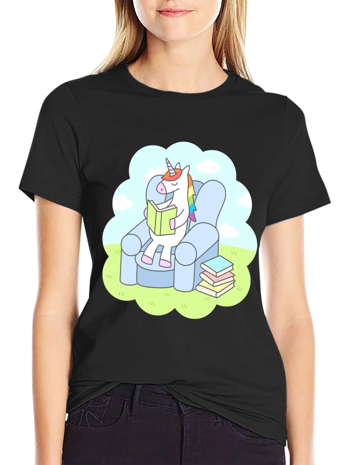 Unicorn Reading T-Shirt - Comfy Cotton Tee