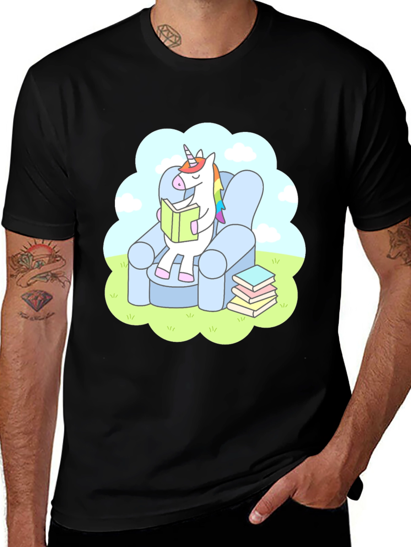 Unicorn Reading T-Shirt - Comfy Cotton Tee