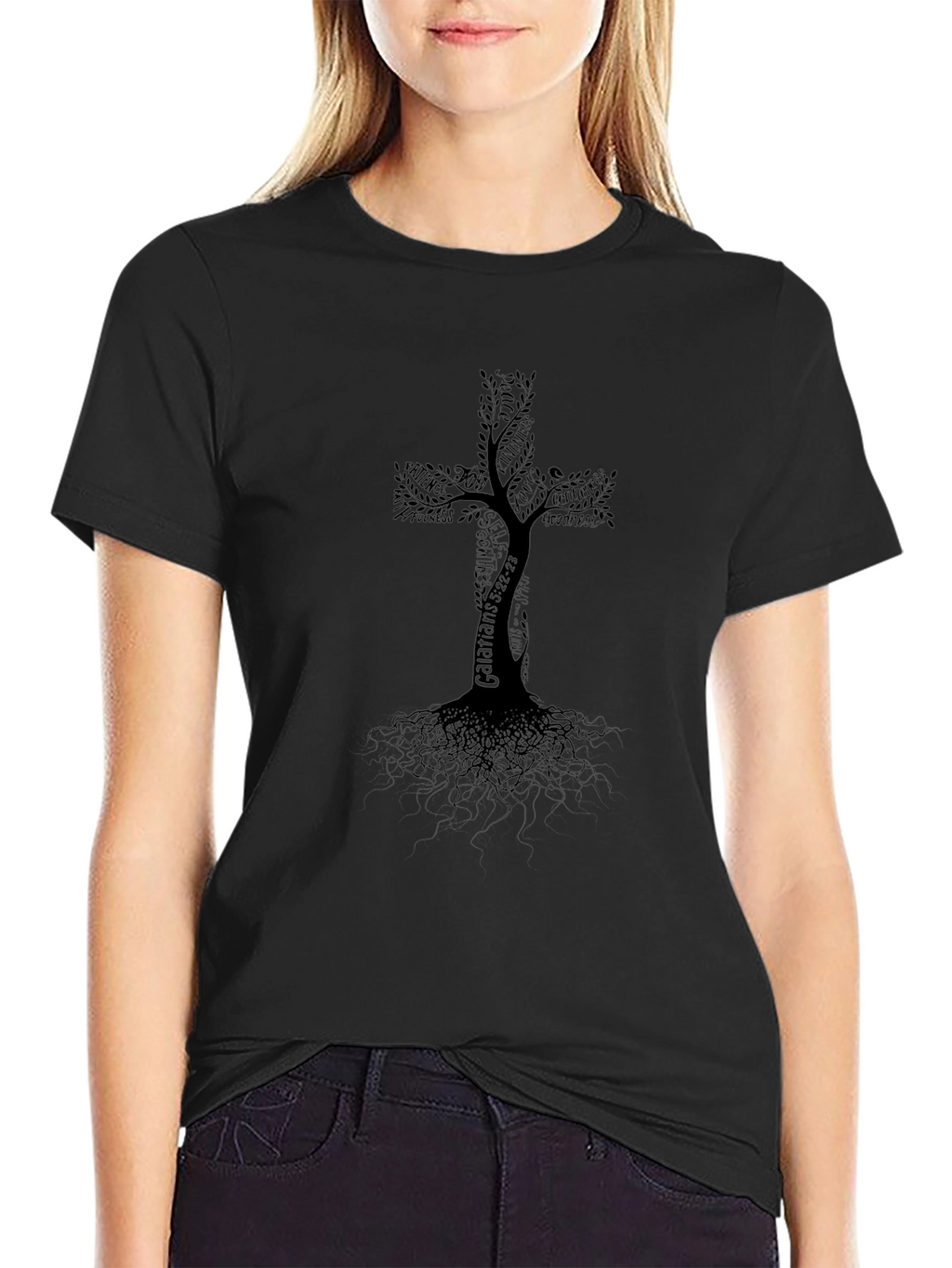 Tree of Life Cross Graphic T-Shirt