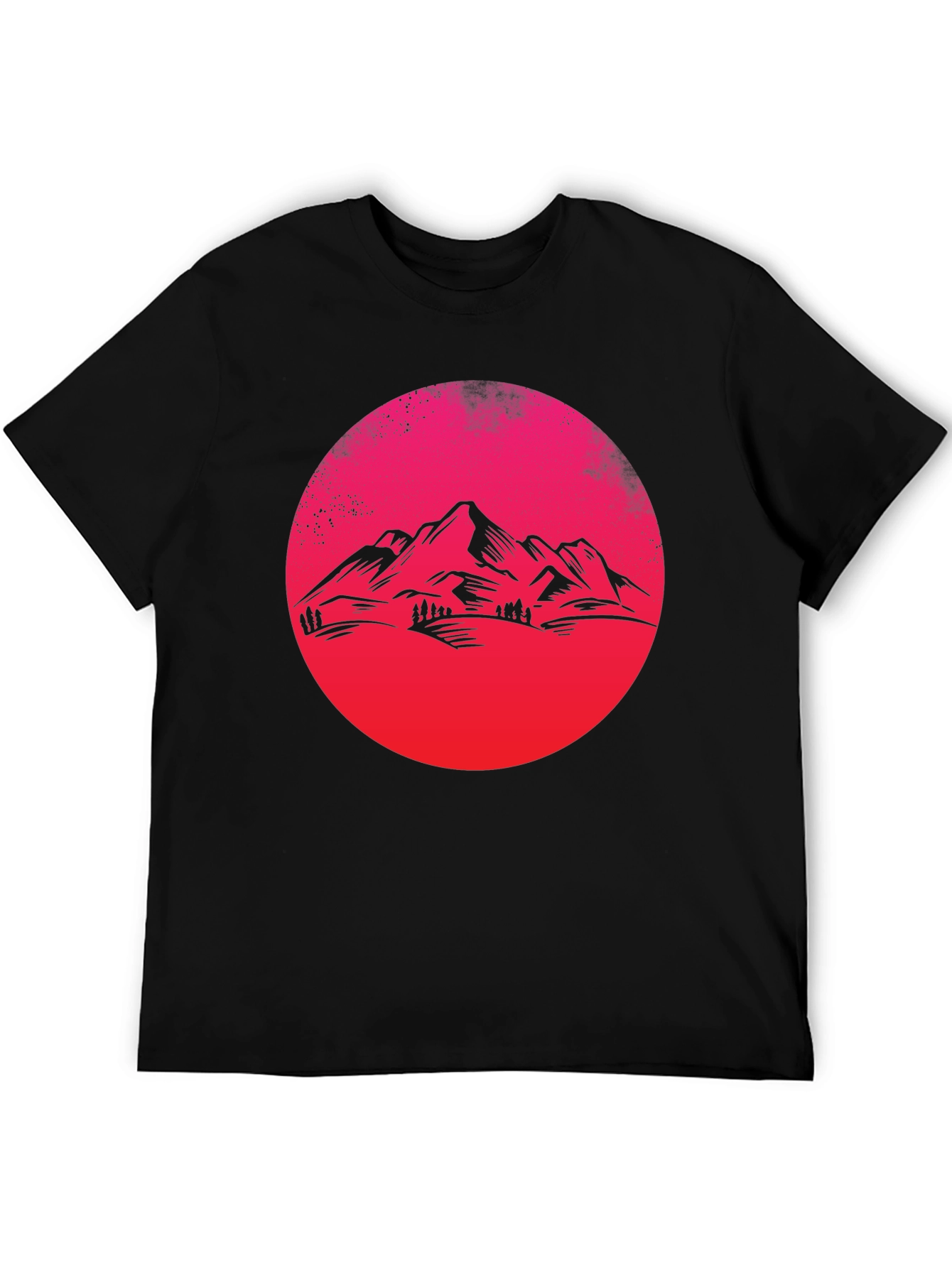 Mountain Sunset Graphic Tee - Black