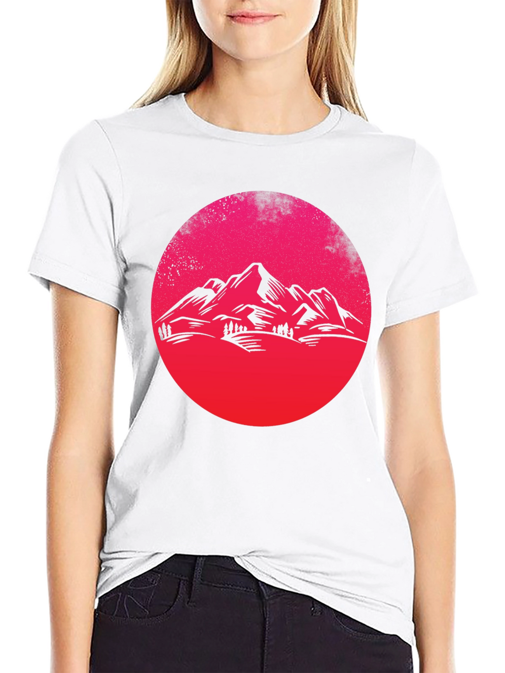 Mountain Sunset Graphic Tee - Black