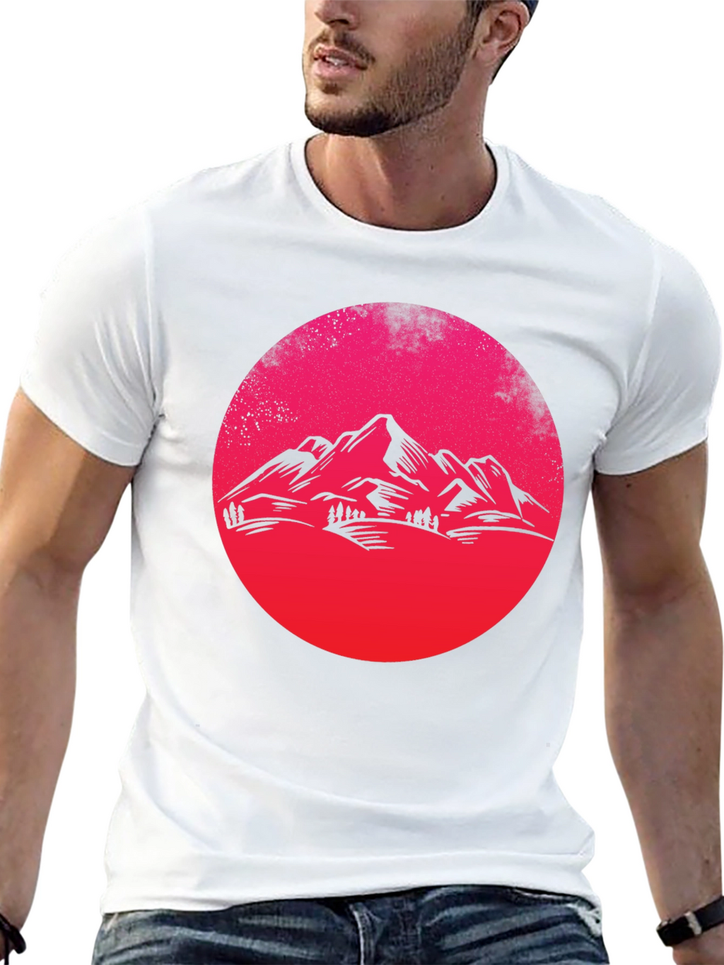Mountain Sunset Graphic Tee - Black