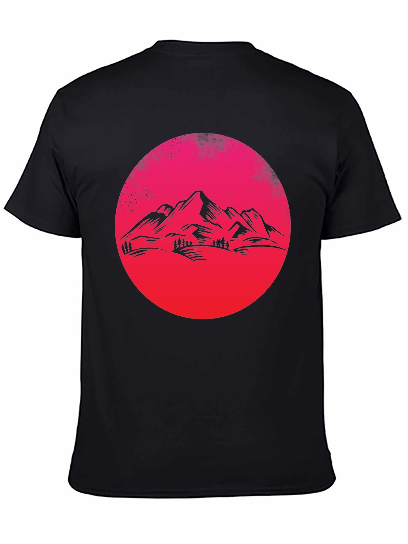 Mountain Sunset Graphic Tee - Black