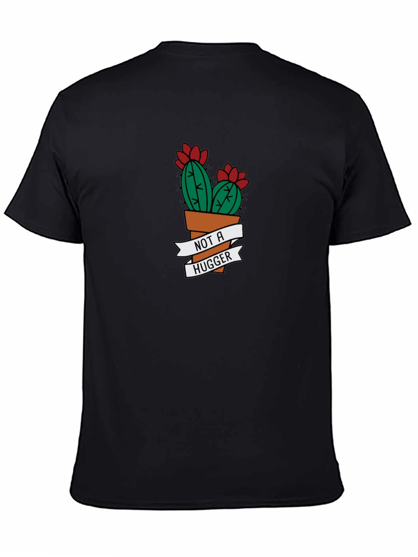 Not A Hugger Cactus Graphic Tee - Black