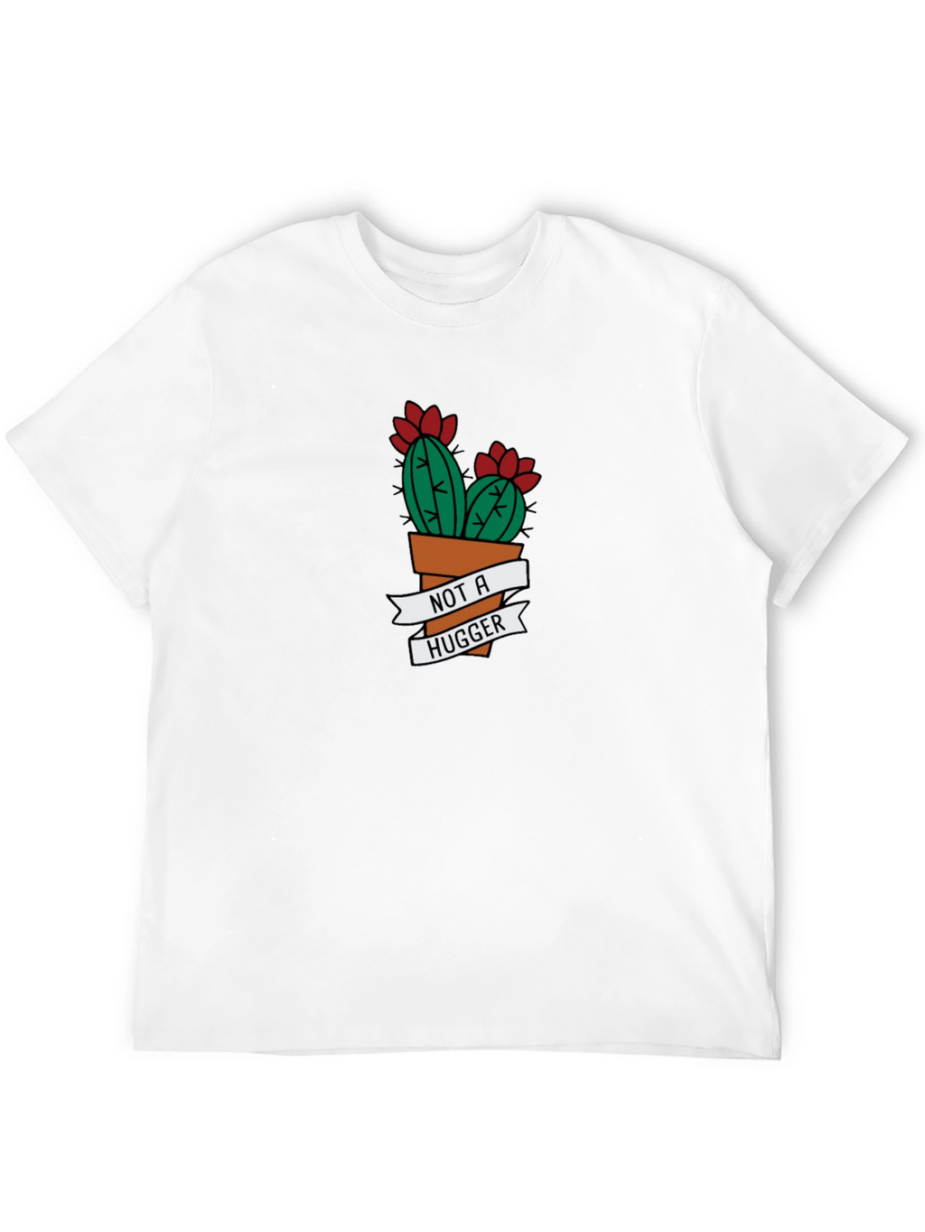Not A Hugger Cactus Graphic Tee - Black