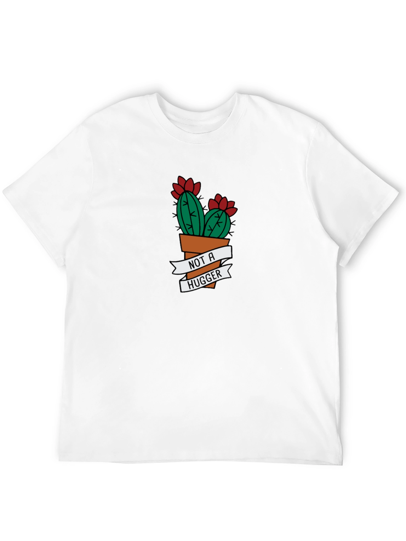 Not A Hugger Cactus Graphic Tee - Black