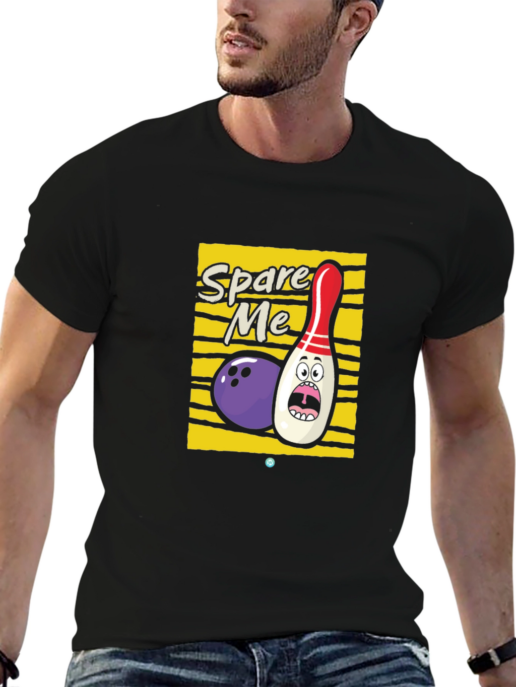 Spare Me Bowling Graphic Tee - Black