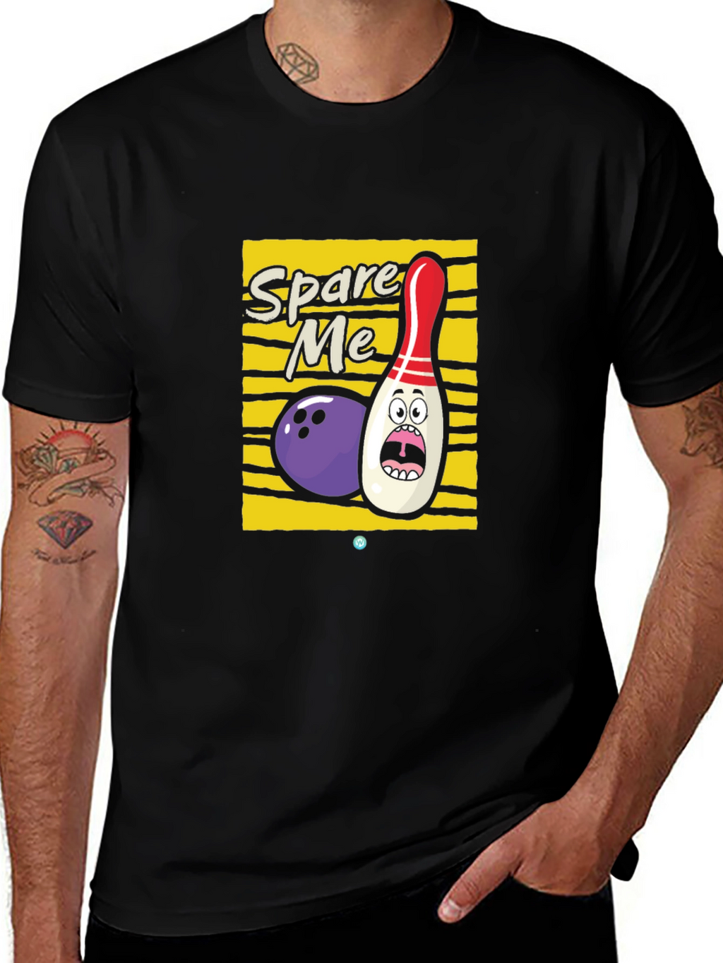 Spare Me Bowling Graphic Tee - Black