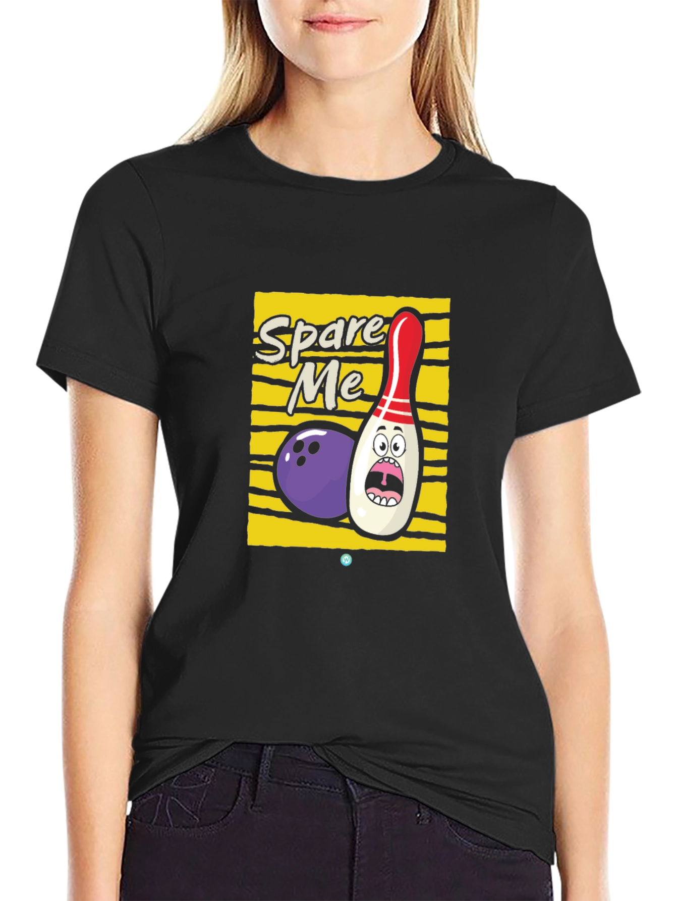 Spare Me Bowling Graphic Tee - Black