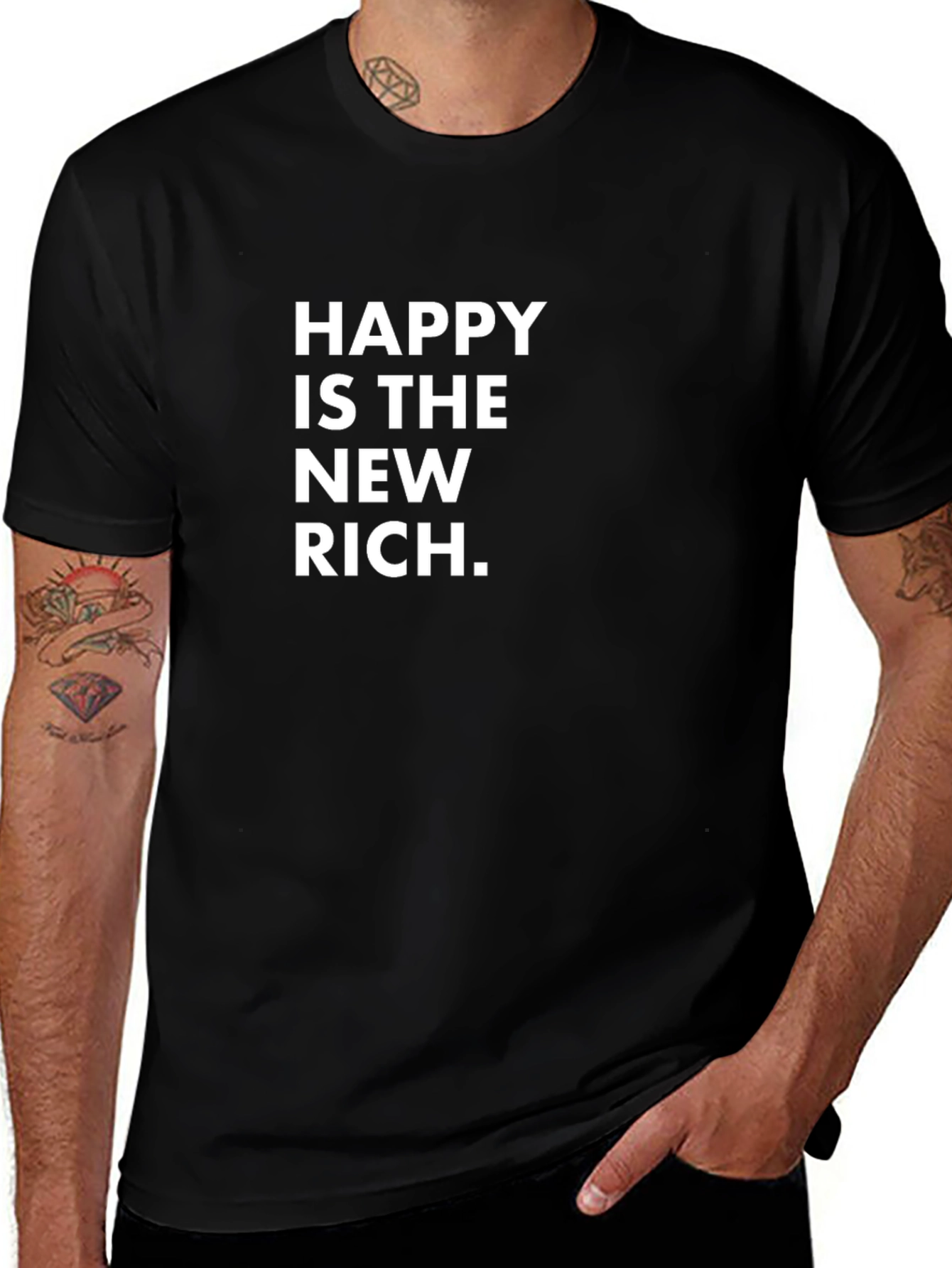 Happy is the New Rich Graphic Tee