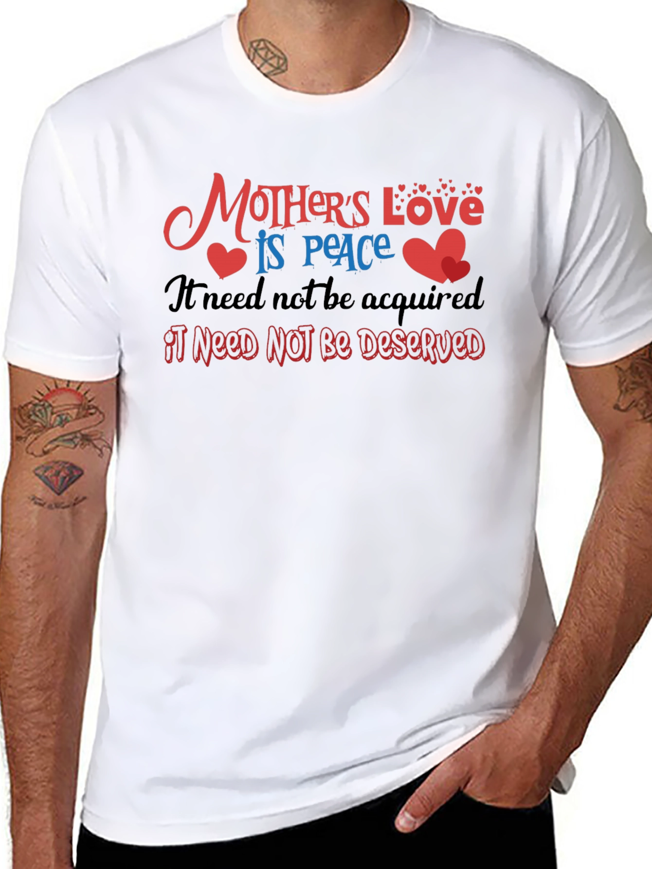 Mothers Love T-Shirt - Peace Design Soft Cotton