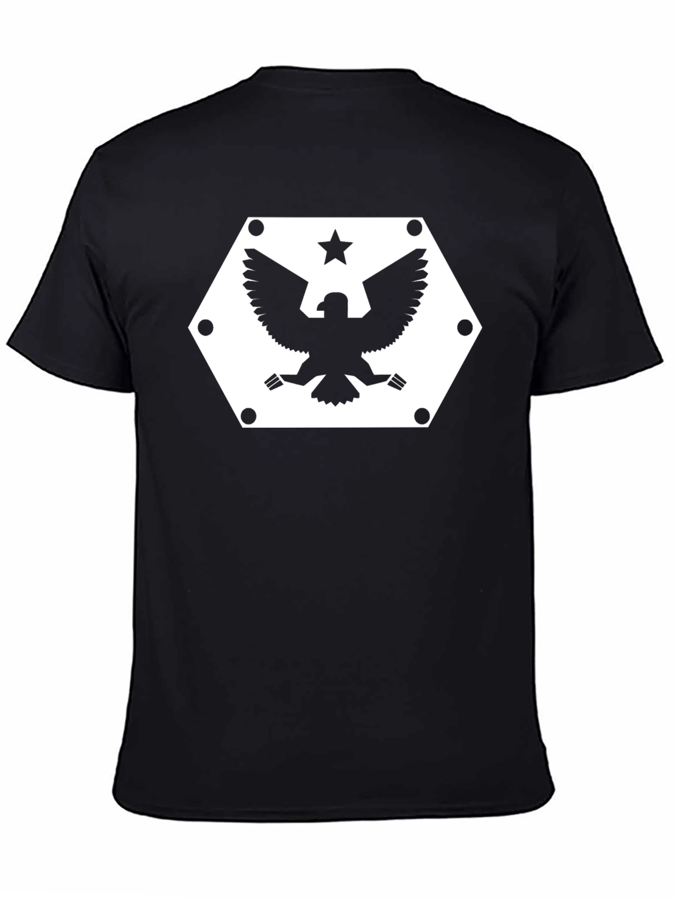 Hex Eagle Star Graphic Black T-Shirt