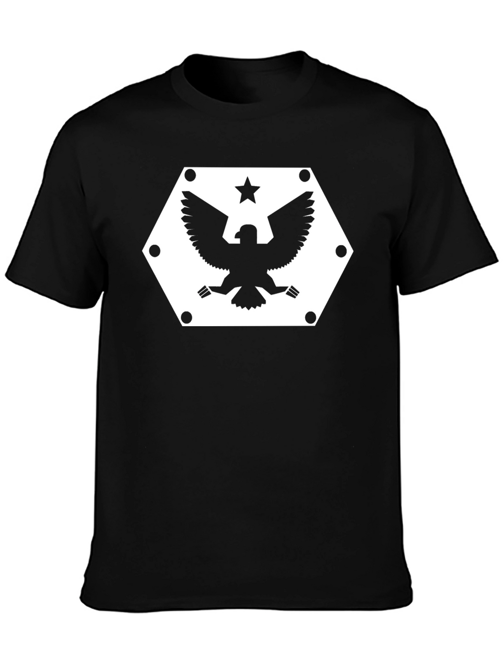 Hex Eagle Star Graphic Black T-Shirt