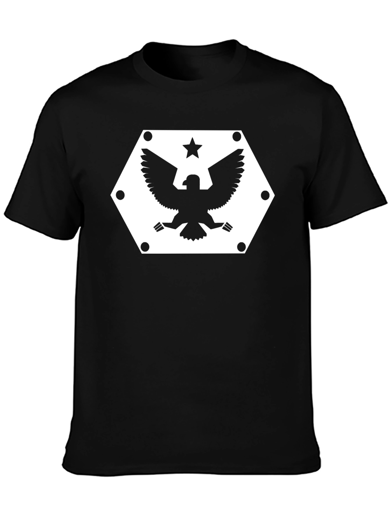 Hex Eagle Star Graphic Black T-Shirt