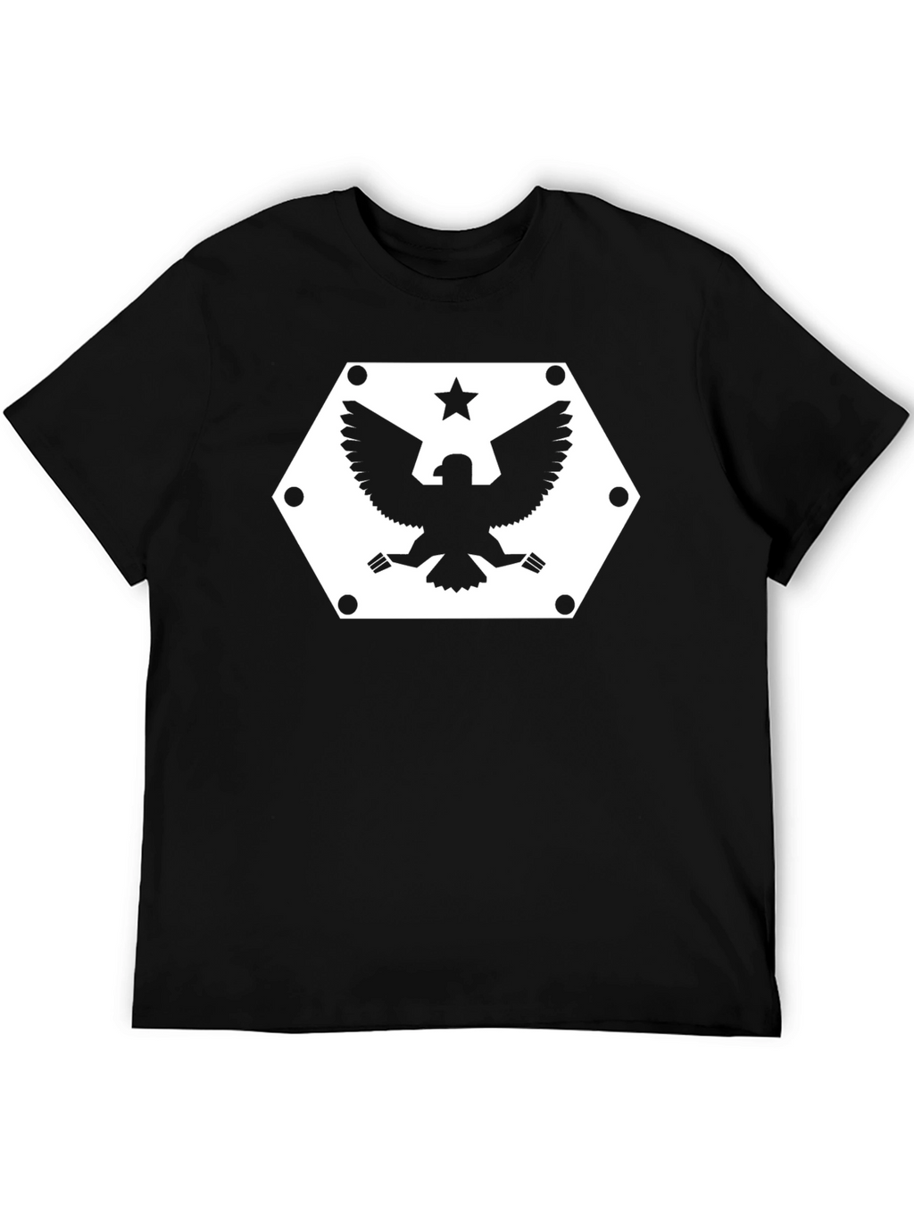 Hex Eagle Star Graphic Black T-Shirt