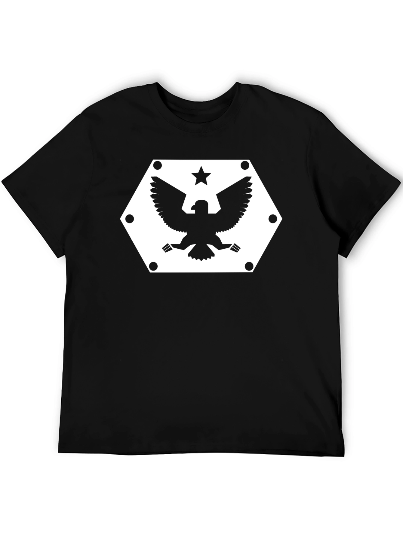 Hex Eagle Star Graphic Black T-Shirt