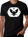 Hex Eagle Star Graphic Black T-Shirt