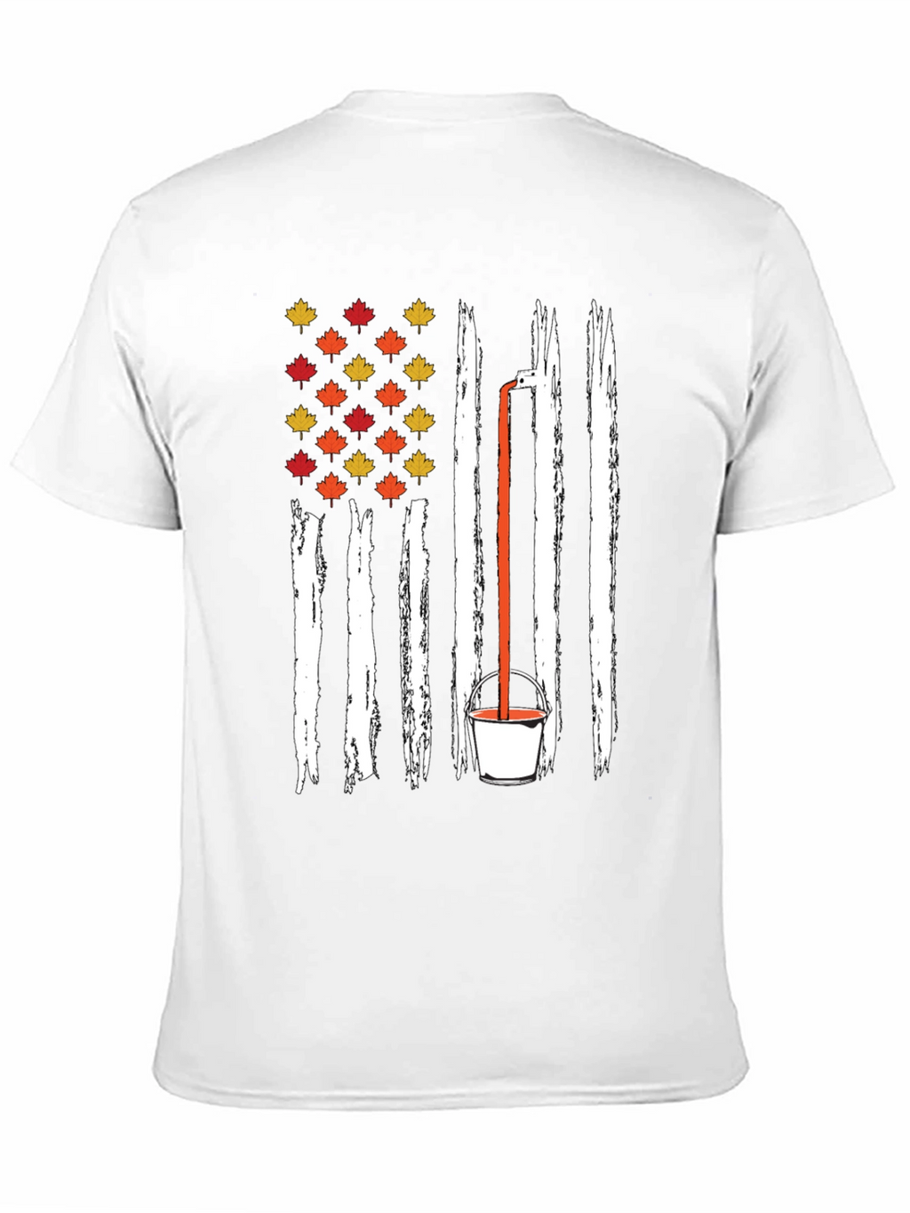 Fall Maple Leaf American Flag T-Shirt