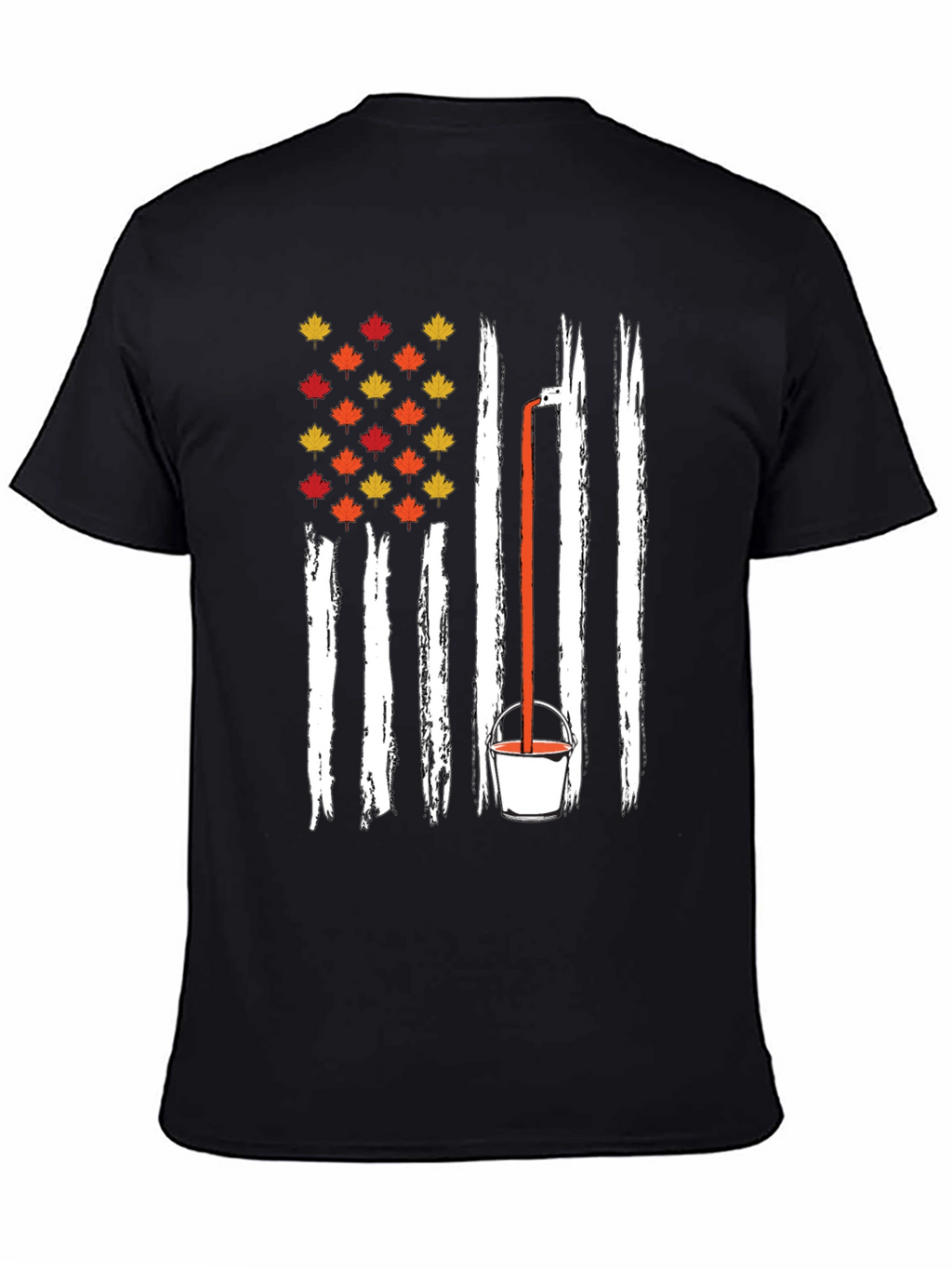 Fall Maple Leaf American Flag T-Shirt