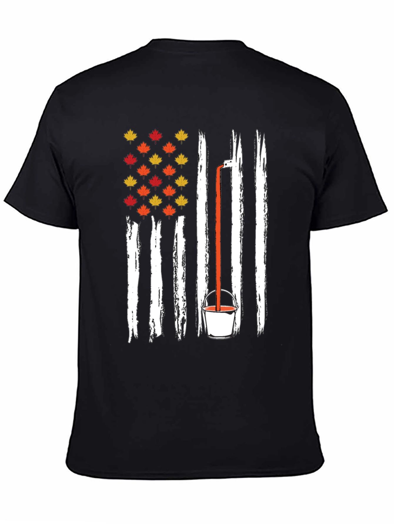 Fall Maple Leaf American Flag T-Shirt