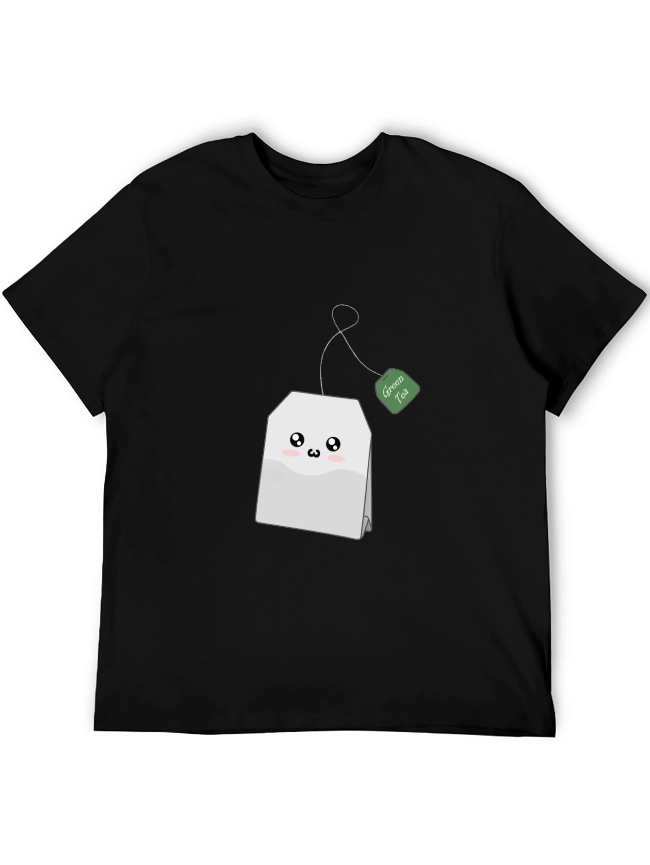 Cute Green Tea Bag T-Shirt - Black