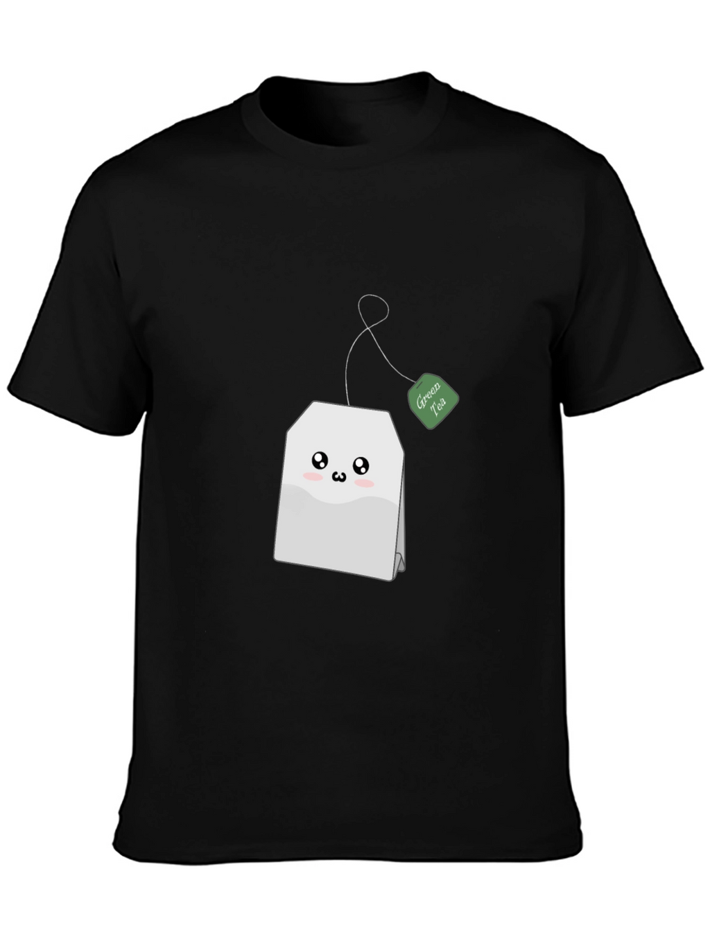 Cute Green Tea Bag T-Shirt - Black