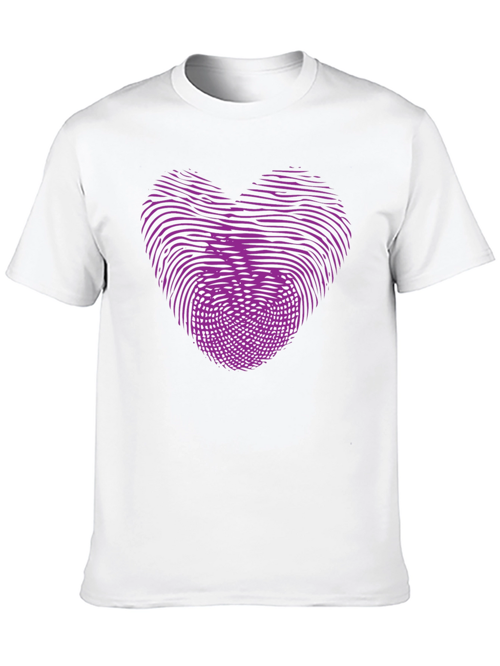Heart Fingerprint Graphic Black T-Shirt