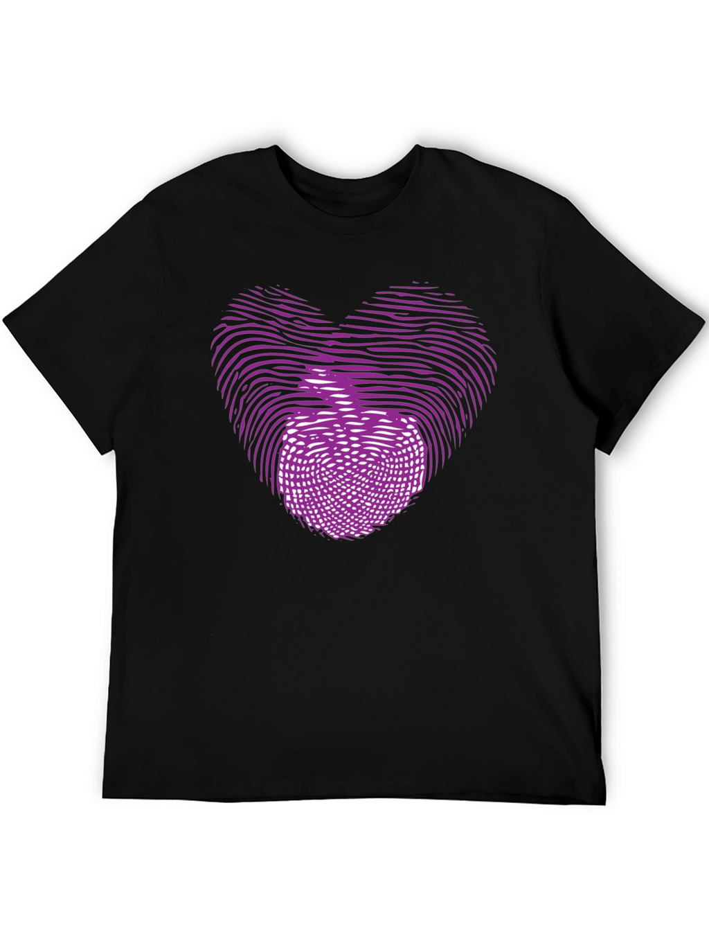 Heart Fingerprint Graphic Black T-Shirt