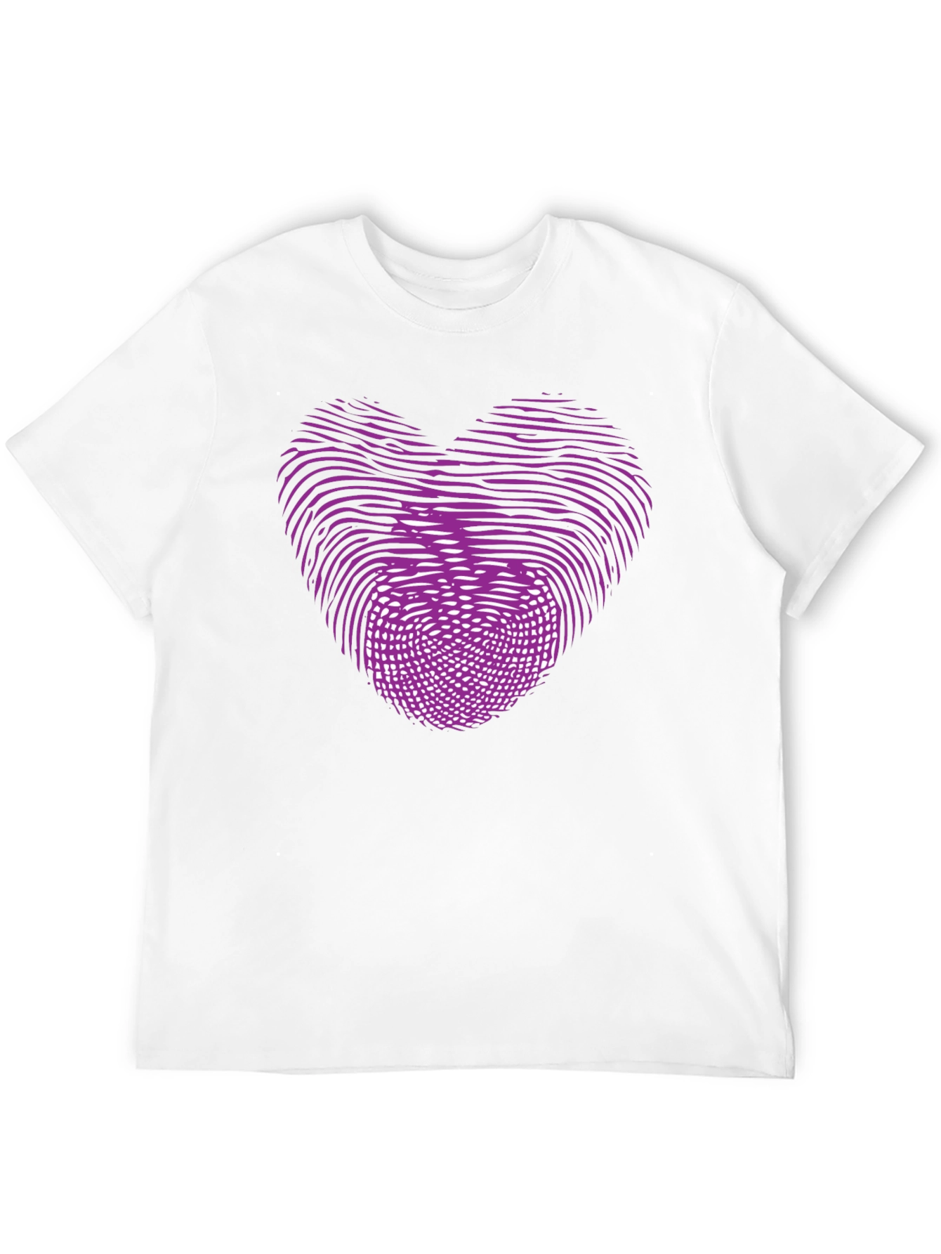 Heart Fingerprint Graphic Black T-Shirt