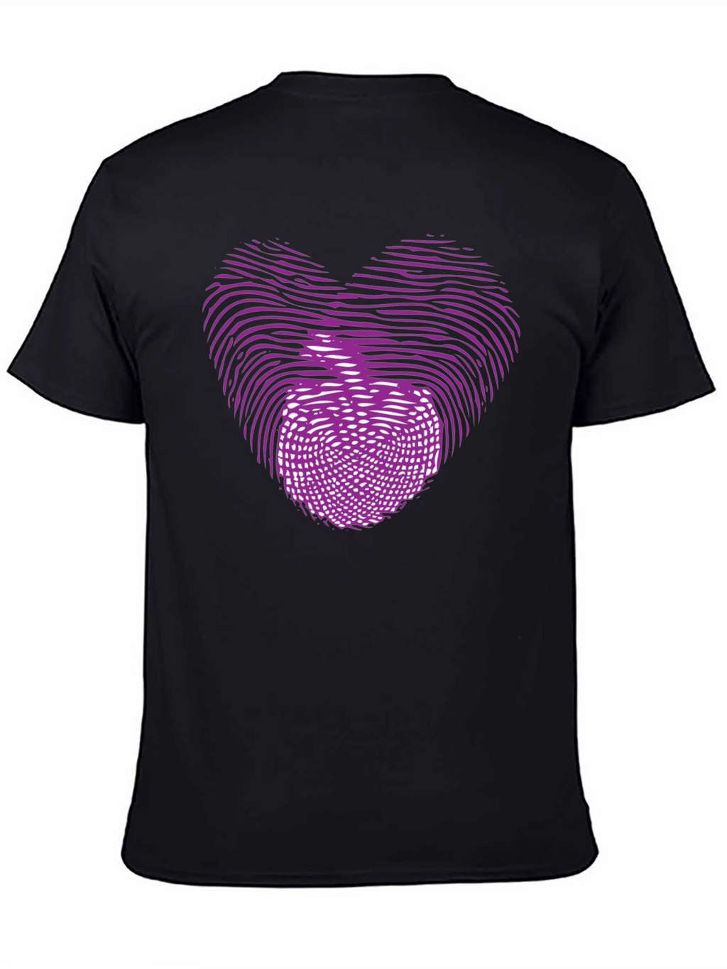 Heart Fingerprint Graphic Black T-Shirt