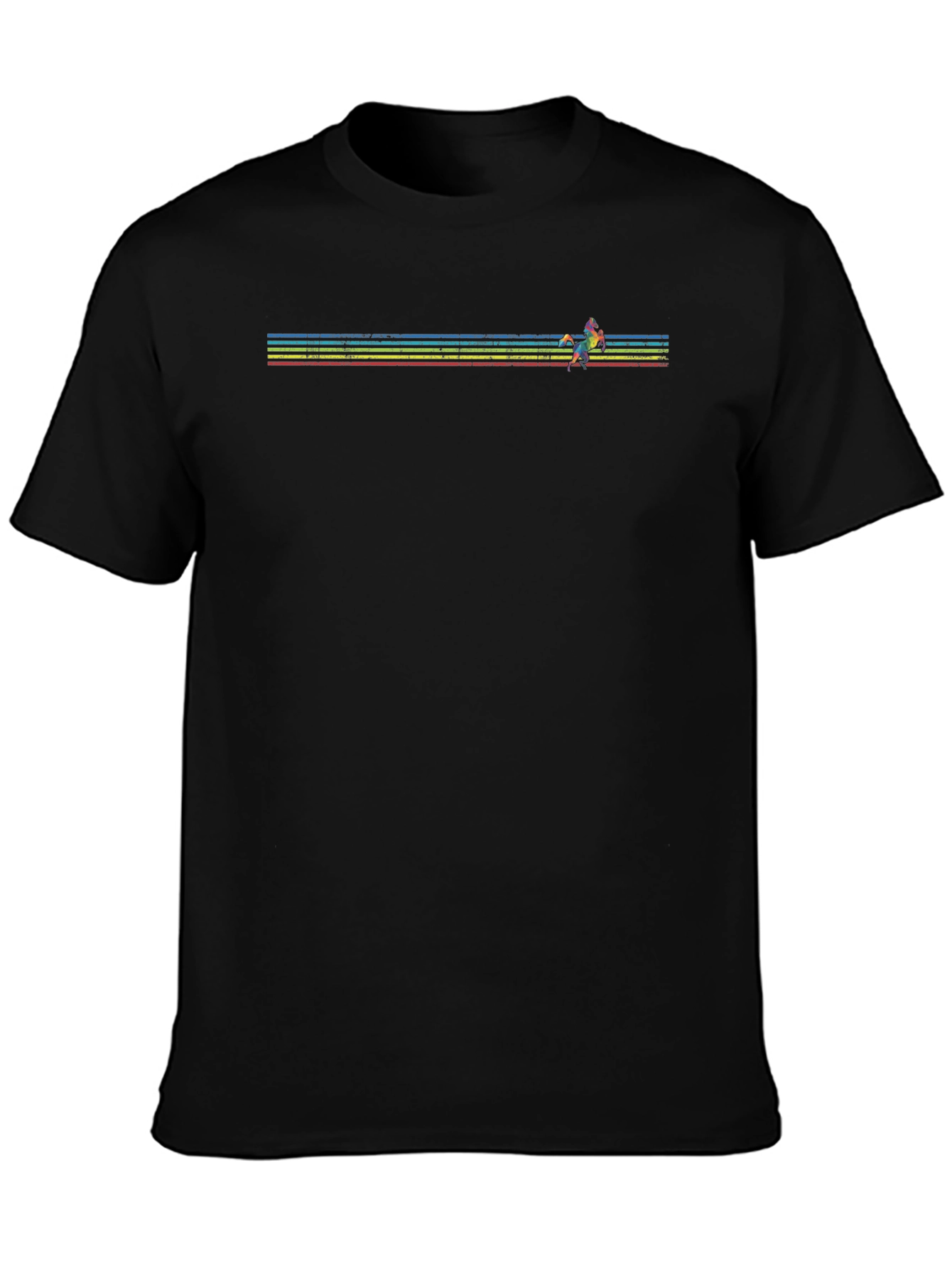 Retro Runner Graphic Tee - Black Cotton Blend