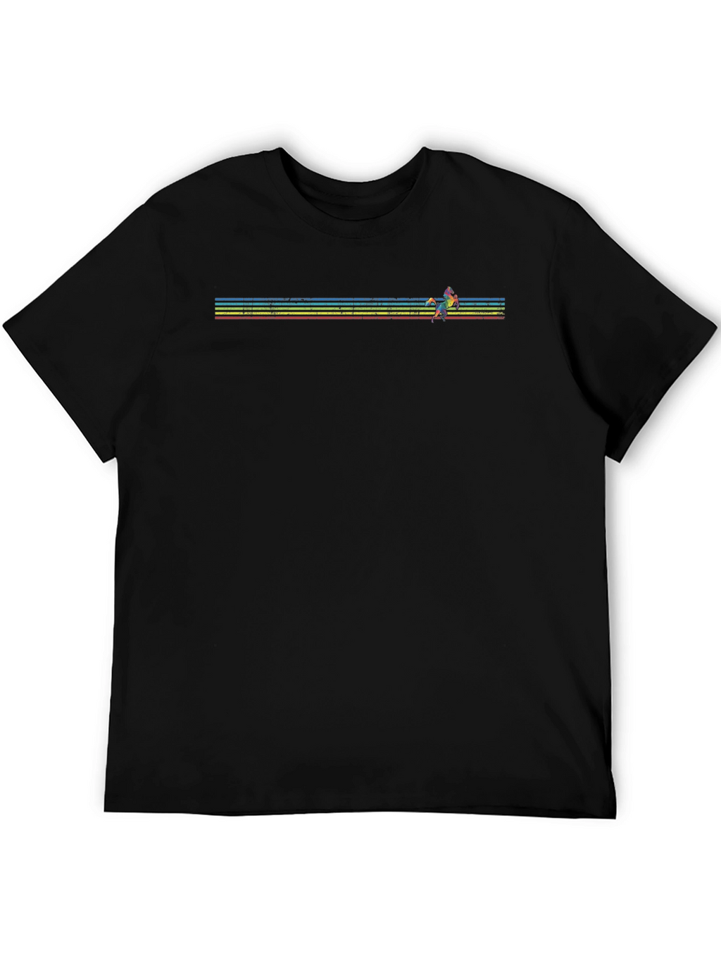 Retro Runner Graphic Tee - Black Cotton Blend