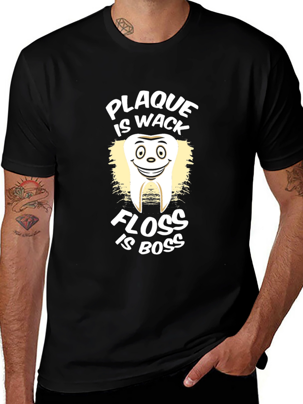 Plaque is Wack Floss is Boss Graphic T-Shirt