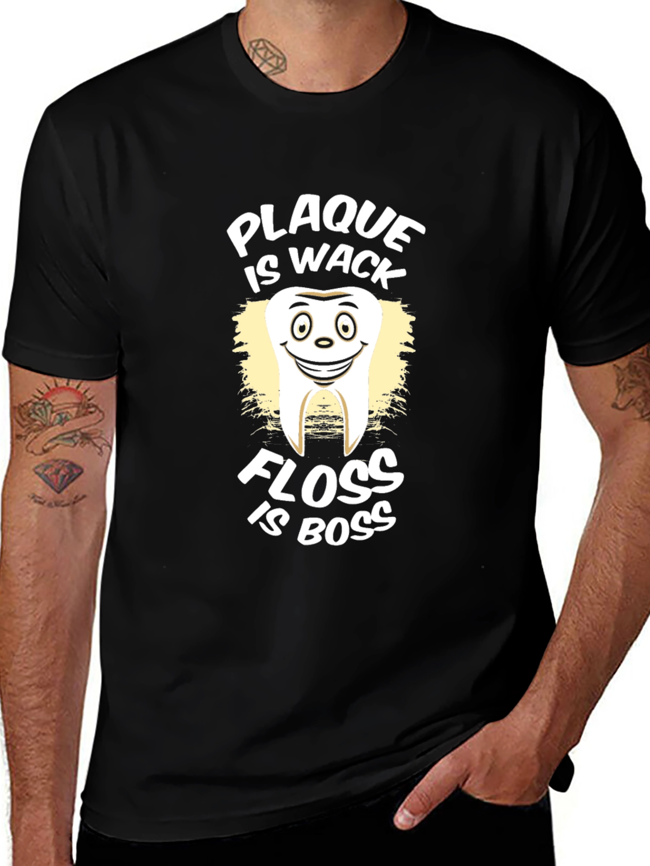 Plaque is Wack Floss is Boss Graphic T-Shirt