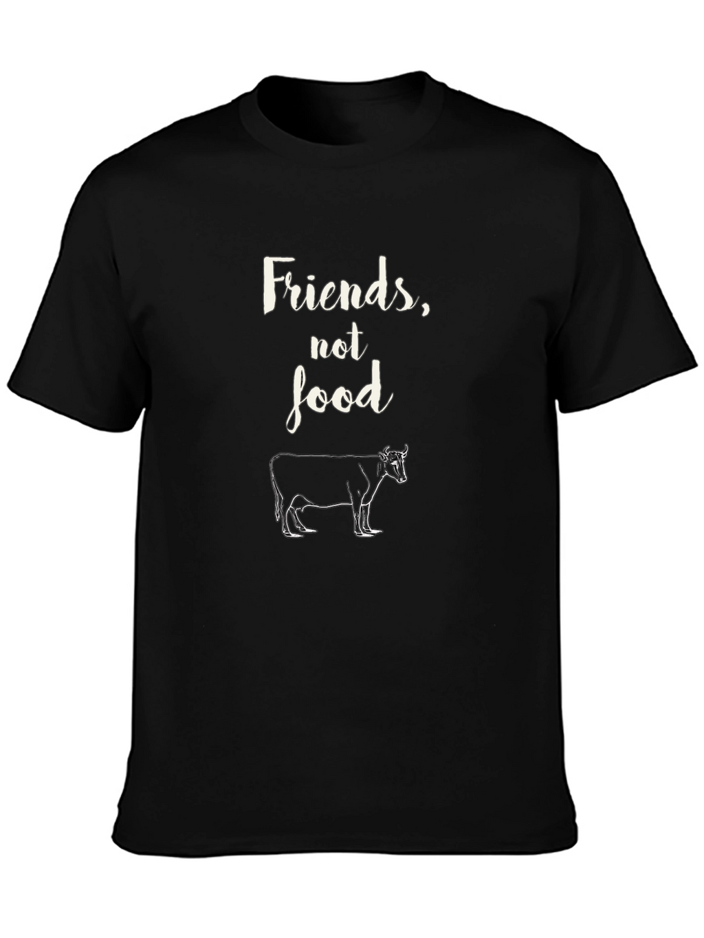 Vegan Friends Not Food Black Tee