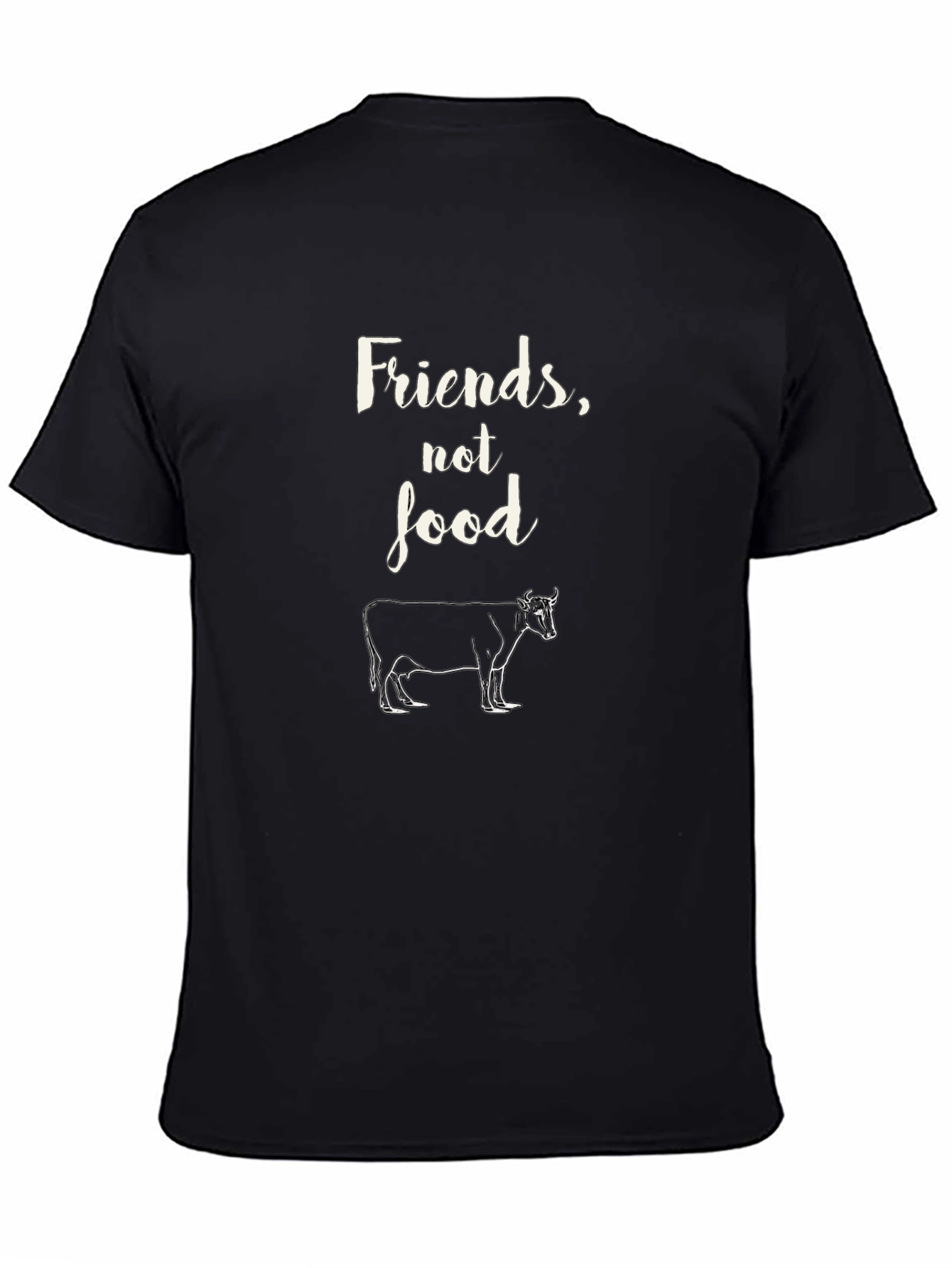 Vegan Friends Not Food Black Tee