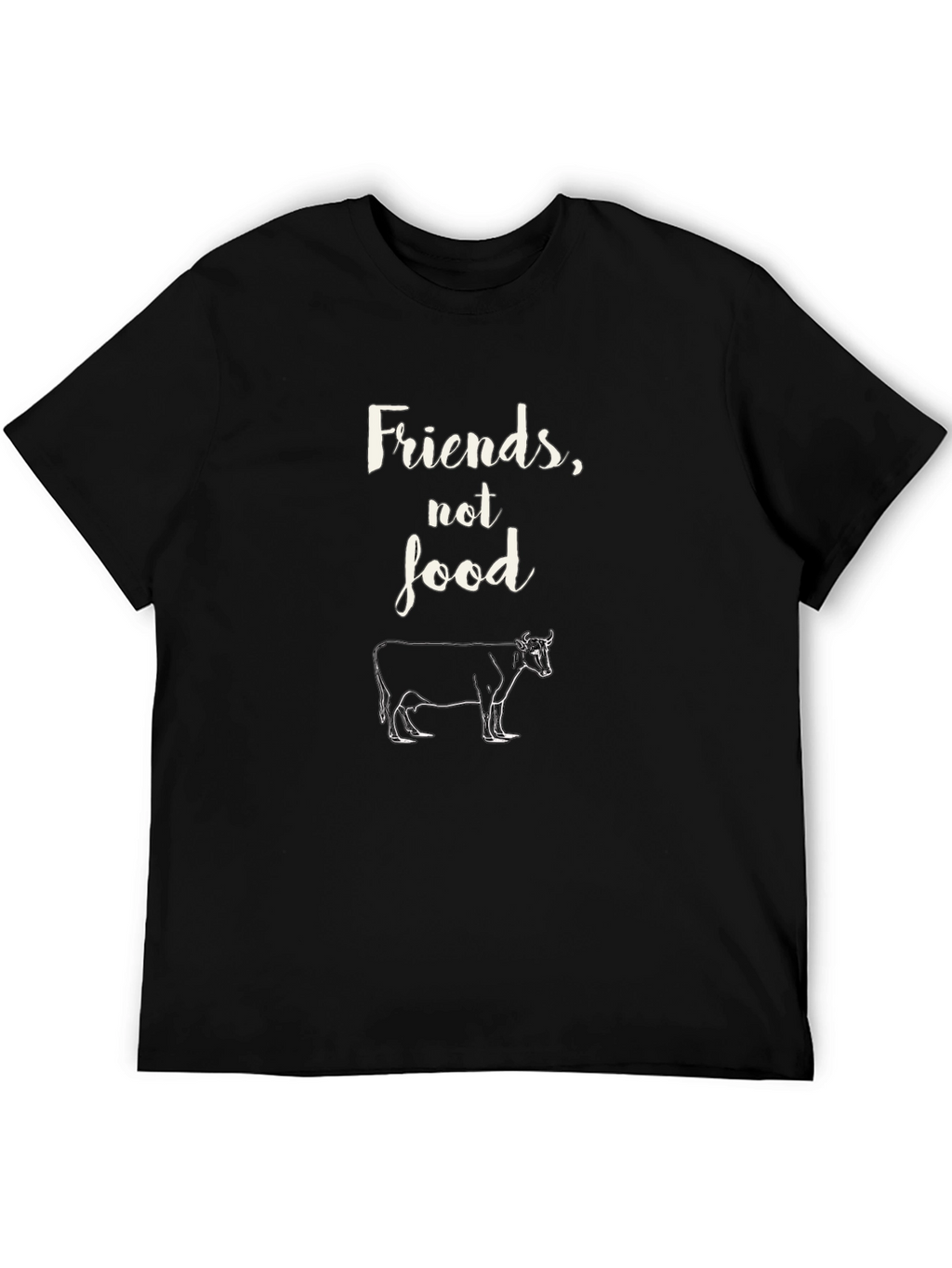 Vegan Friends Not Food Black Tee