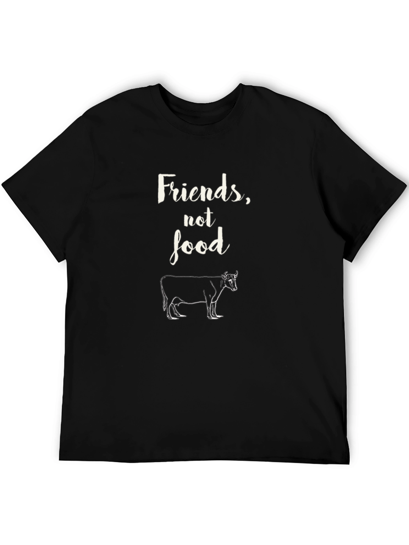 Vegan Friends Not Food Black Tee