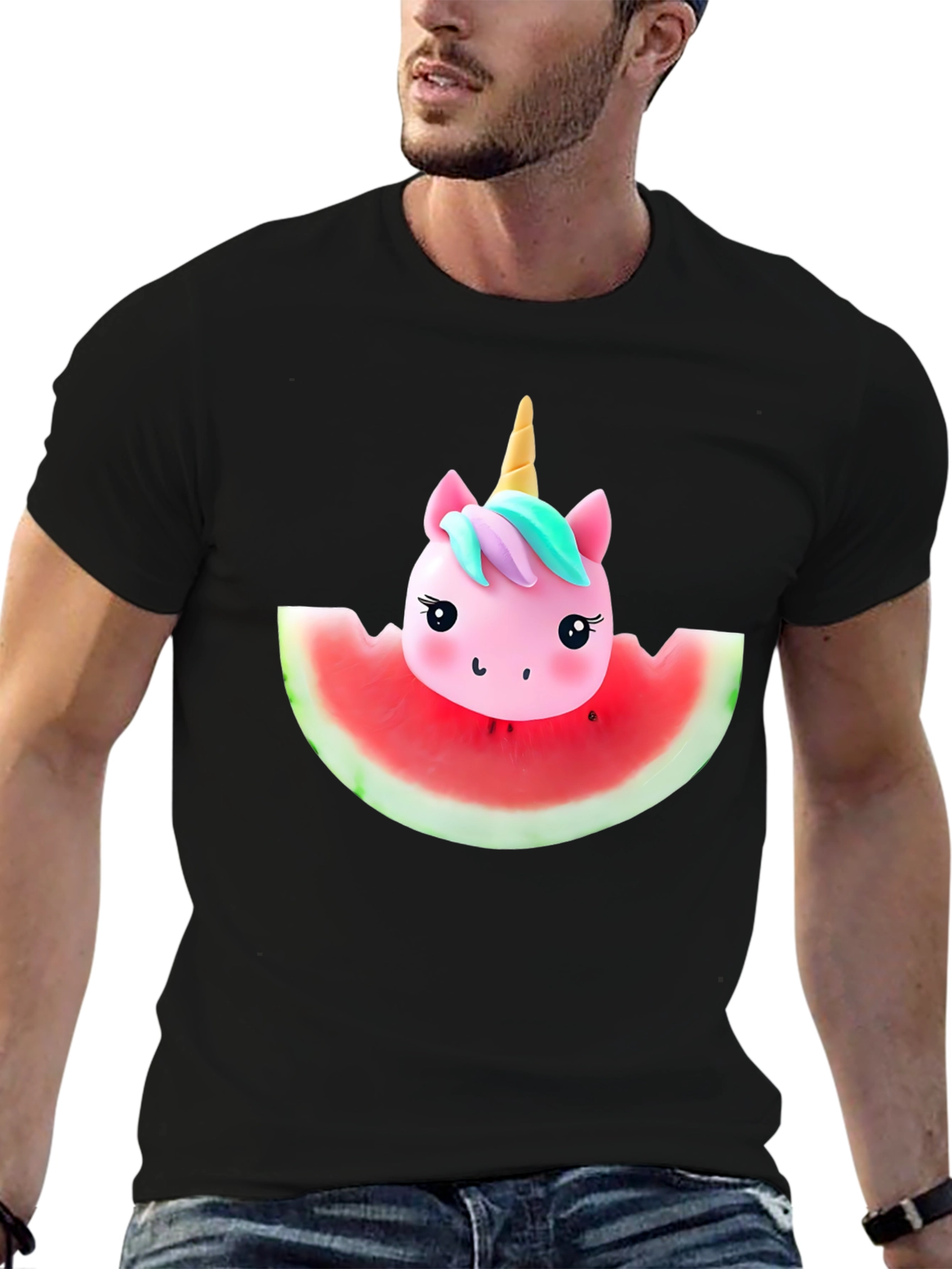 Unicorn Watermelon Graphic Tee - Summer Fun