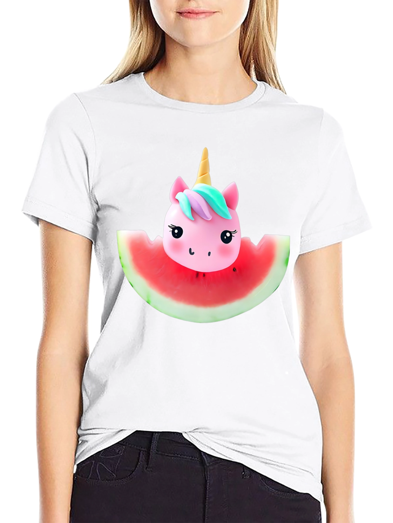 Unicorn Watermelon Graphic Tee - Summer Fun