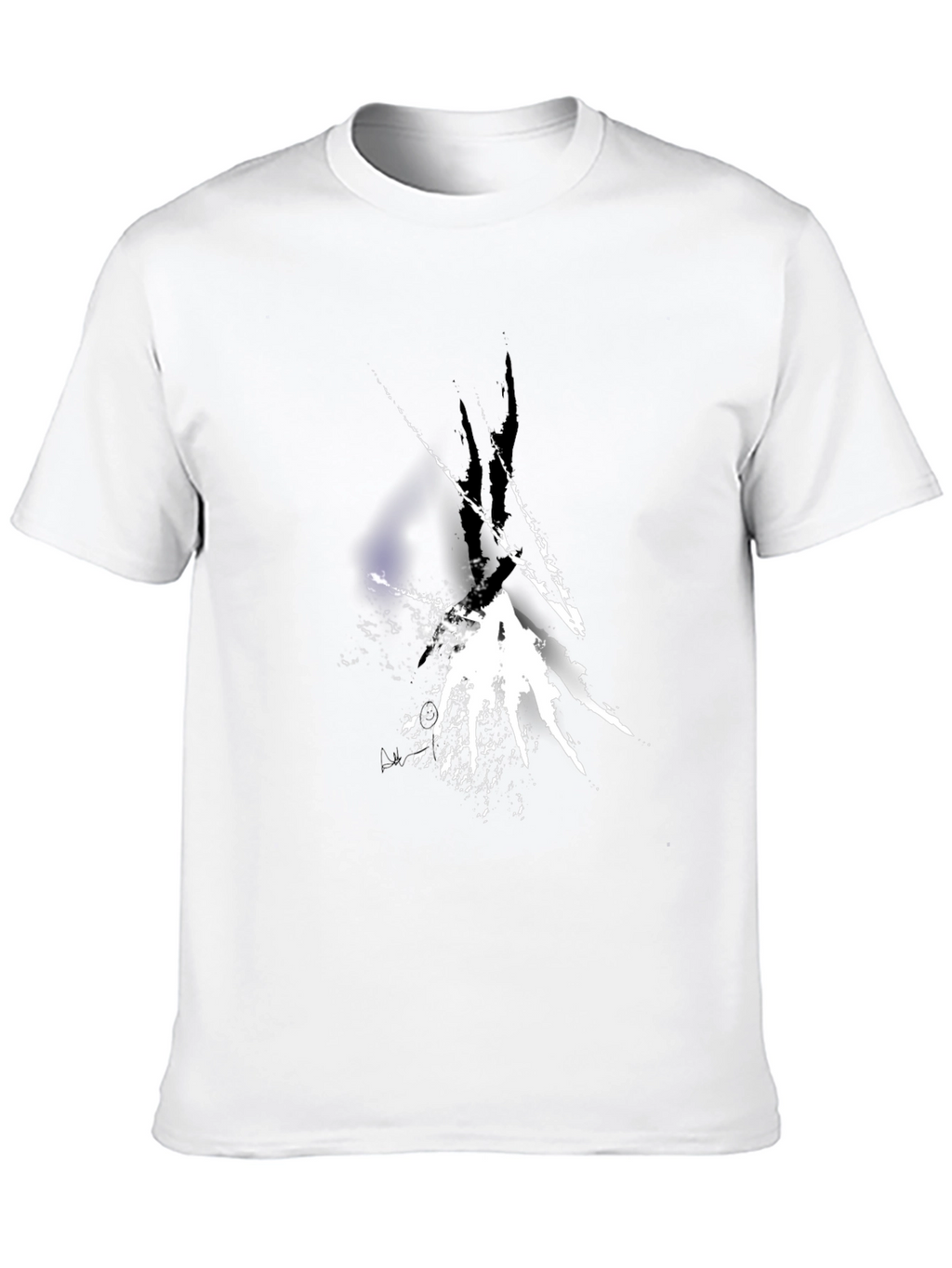 Abstract White Splatter Black T-Shirt