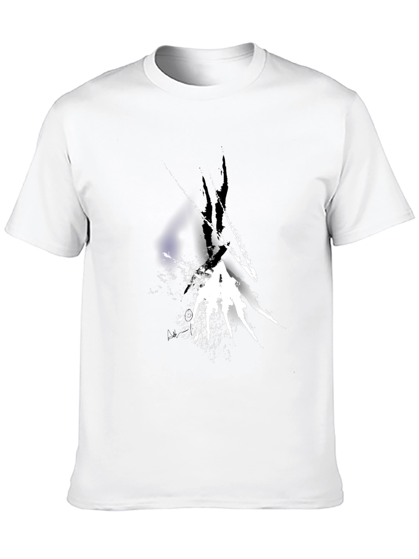 Abstract White Splatter Black T-Shirt