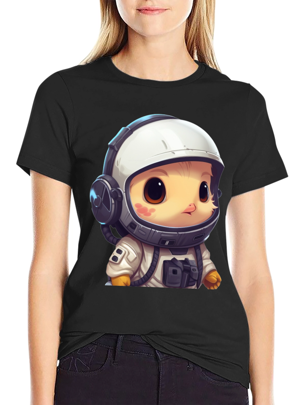 Astronaut Chick Graphic Tee - Space Adventure