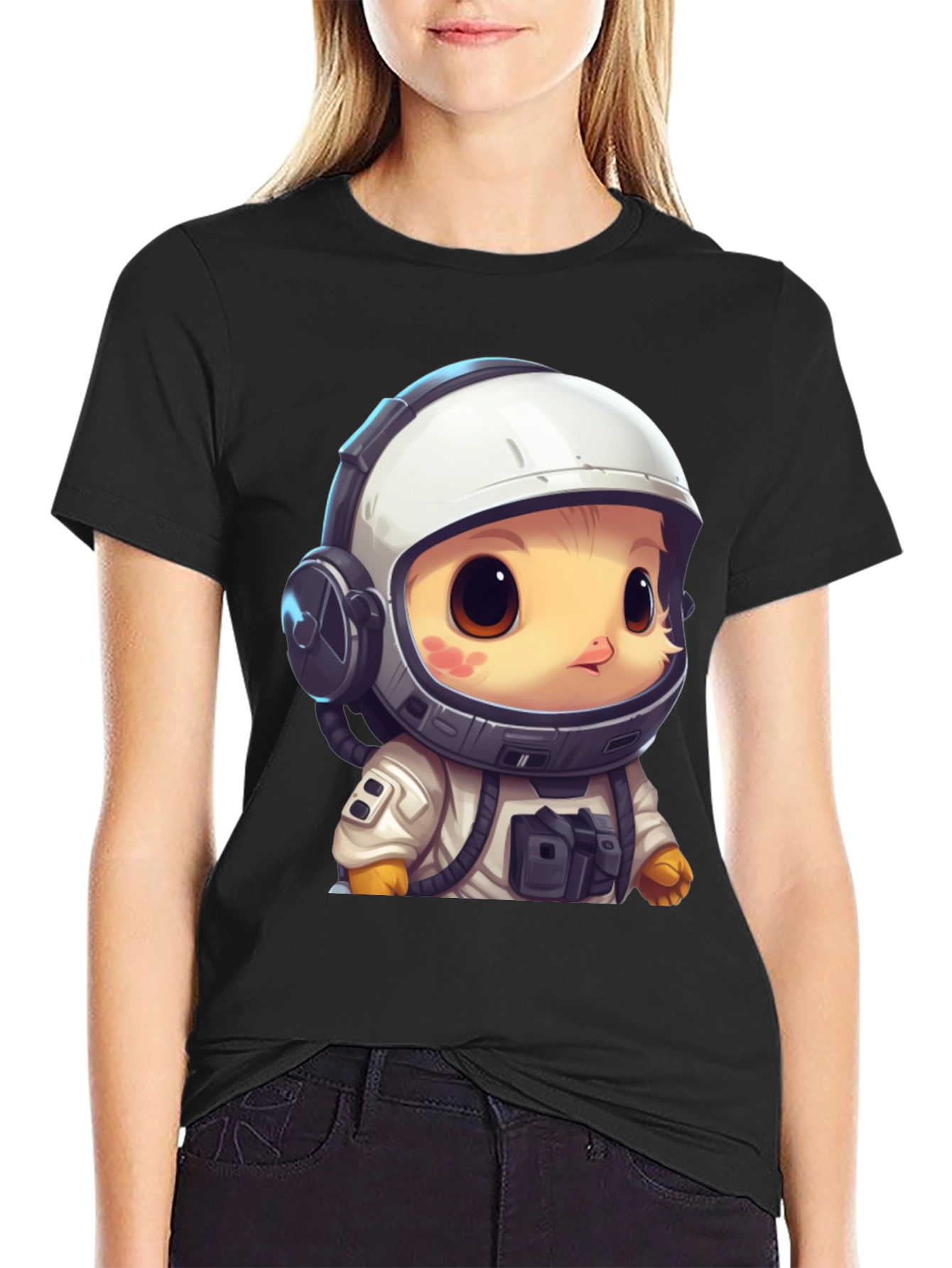 Astronaut Chick Graphic Tee - Space Adventure