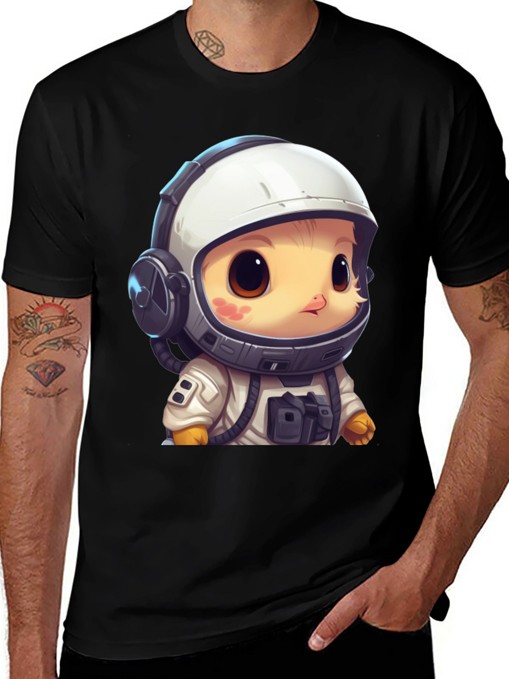 Astronaut Chick Graphic Tee - Space Adventure