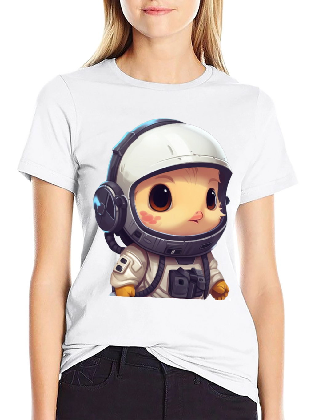 Astronaut Chick Graphic Tee - Space Adventure