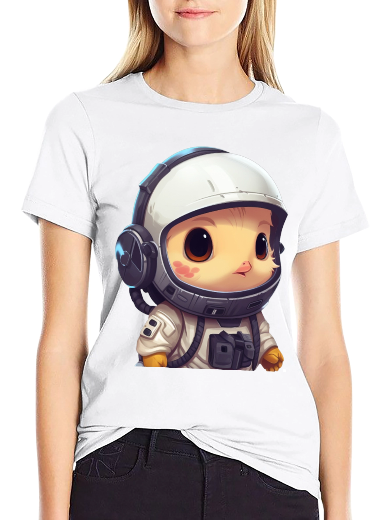Astronaut Chick Graphic Tee - Space Adventure