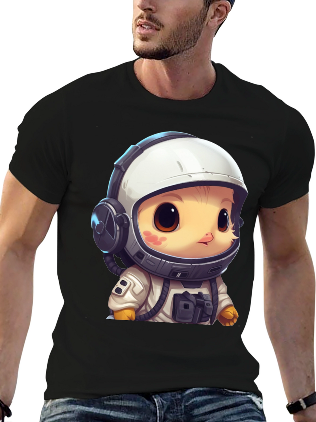 Astronaut Chick Graphic Tee - Space Adventure