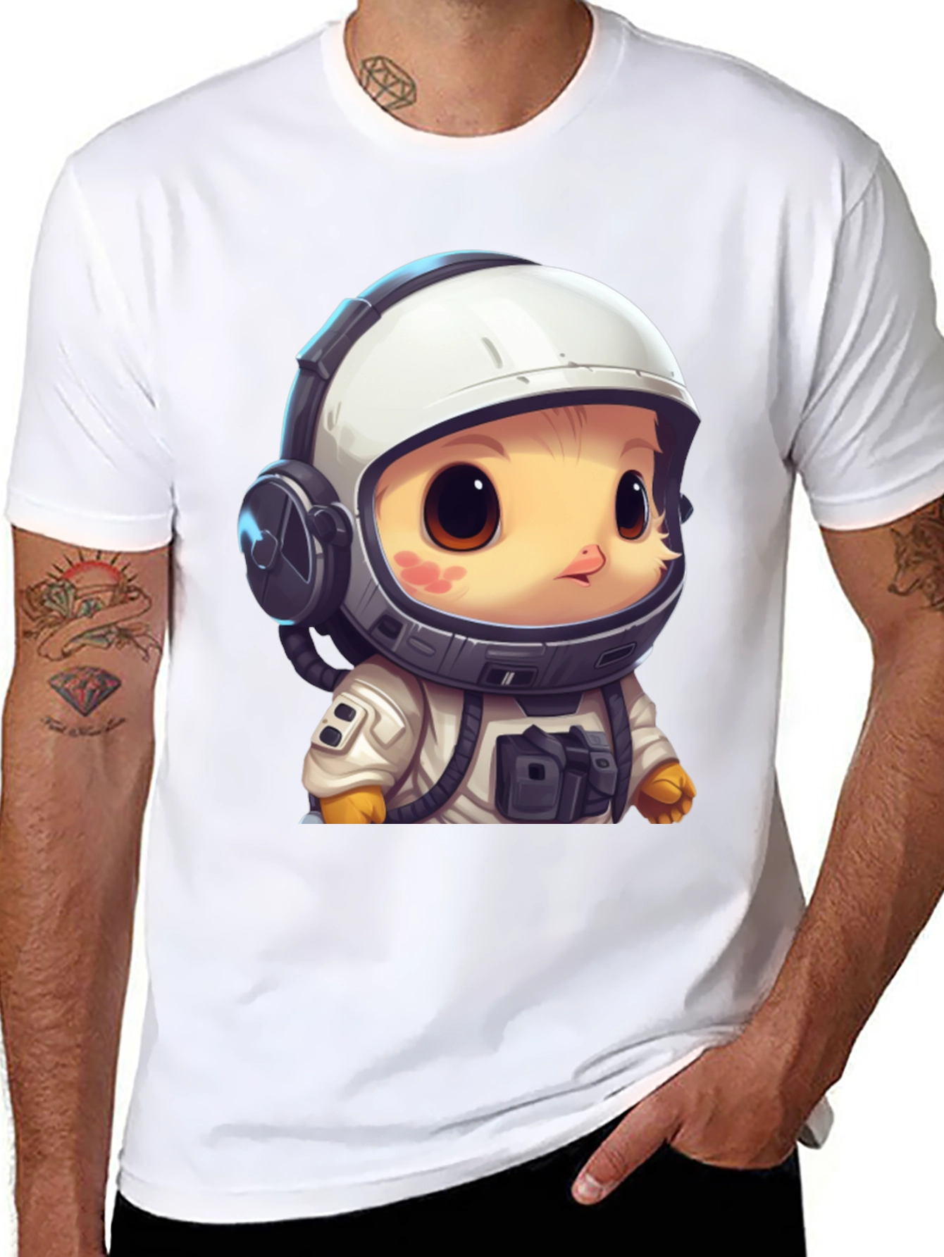 Astronaut Chick Graphic Tee - Space Adventure